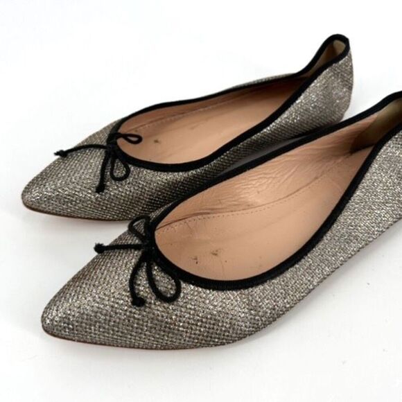 J.Crew Womens Gemma Glitter Ballet Flats Silver Size 7 - Picture 6 of 10